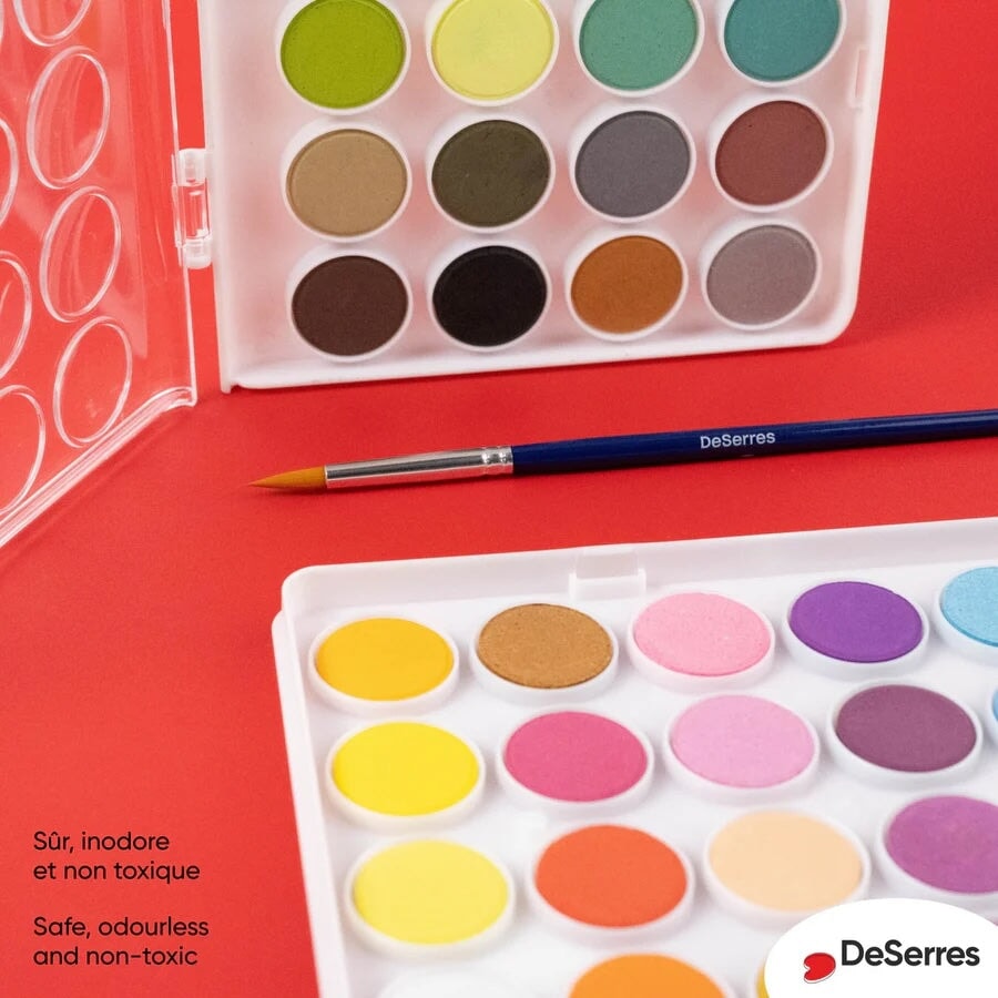 Ensemble peinture aquarelle 36 couleurs DeSerres Mlle et Coco