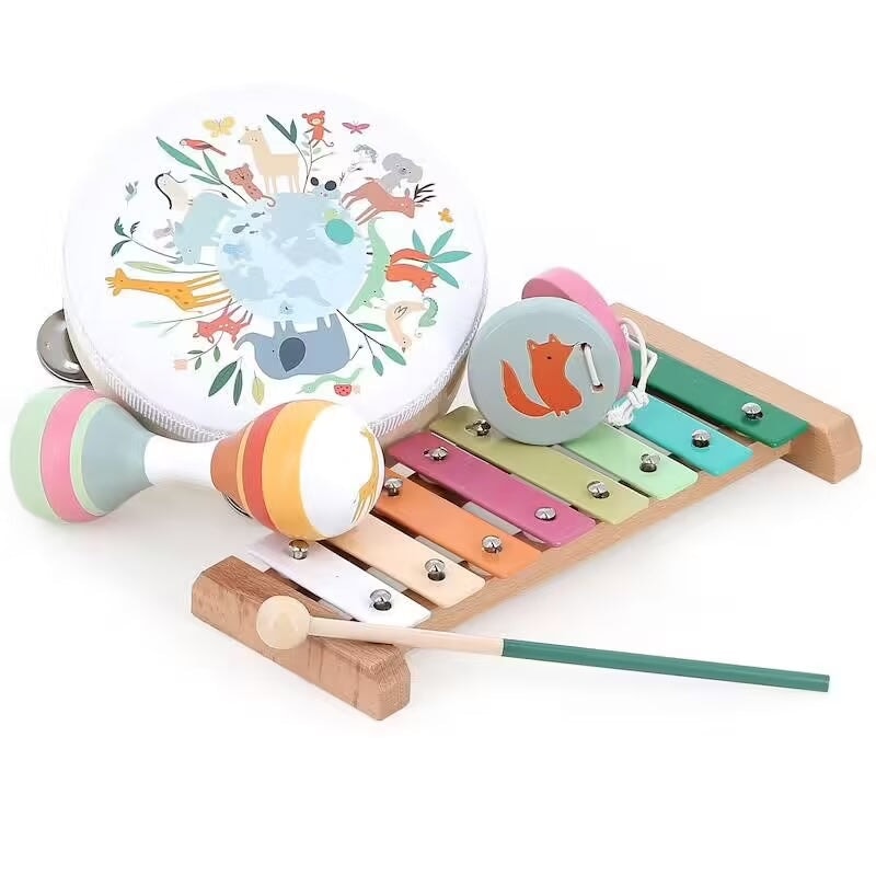 Ensemble Musical de percussions en bois Vilac Mlle et Coco