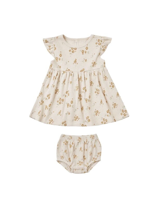 ensemble robe culotte crème fleurs jaune quincy mae