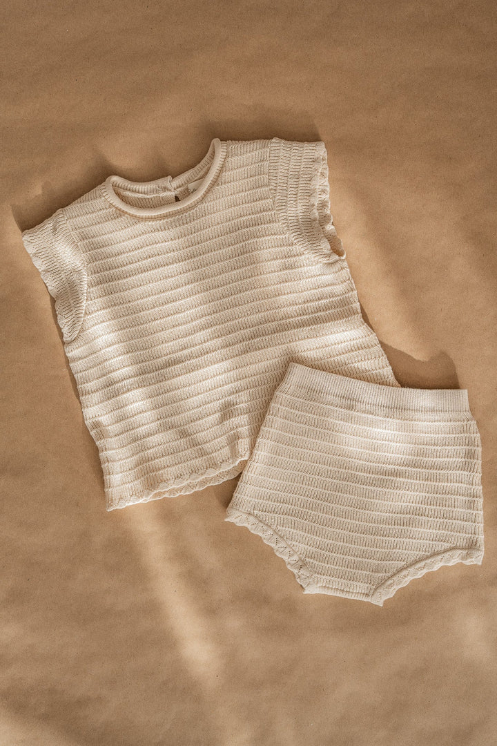 ensemble tricot naturel Rylee Cru Mlle et Coco coton