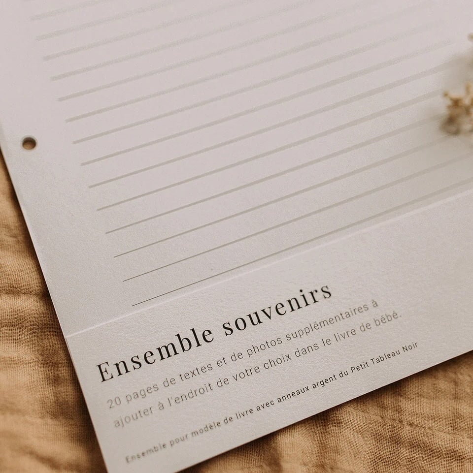 Ensemble page souvenirs Le petit tableau noir Mlle et Coco