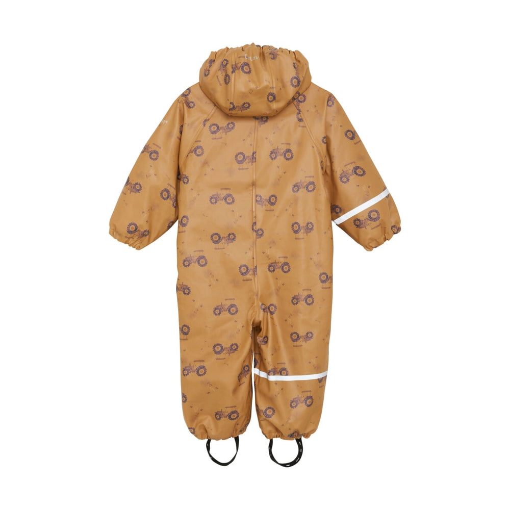 Ensemble mi-saison doublé imperméable Tracteurs fond caramel Celavi Mlle et Coco
