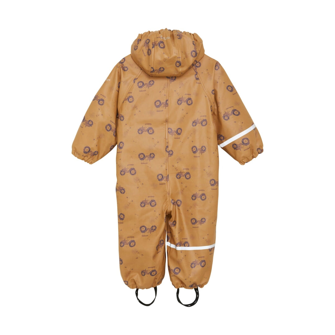Ensemble mi-saison doublé imperméable Tracteurs fond caramel Celavi Mlle et Coco