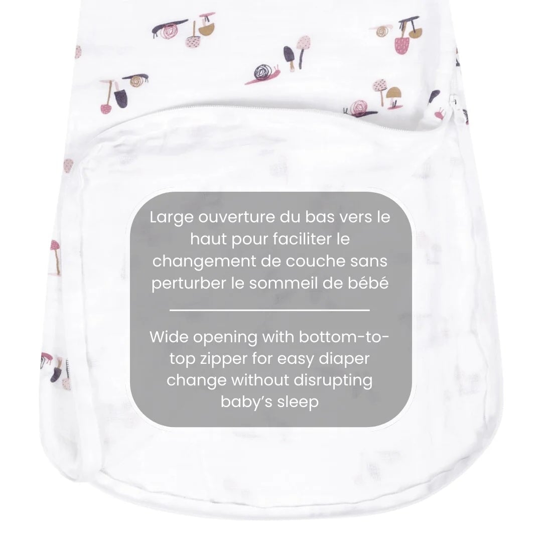 sac nuit dormeuse mousseline coton Perlimpinpin escargot Mlle et Coco
