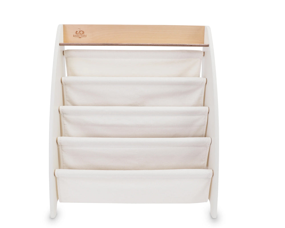 Bibliothèque étagère en tissu et en bois blanc Kinderfeets Mlle et Coco