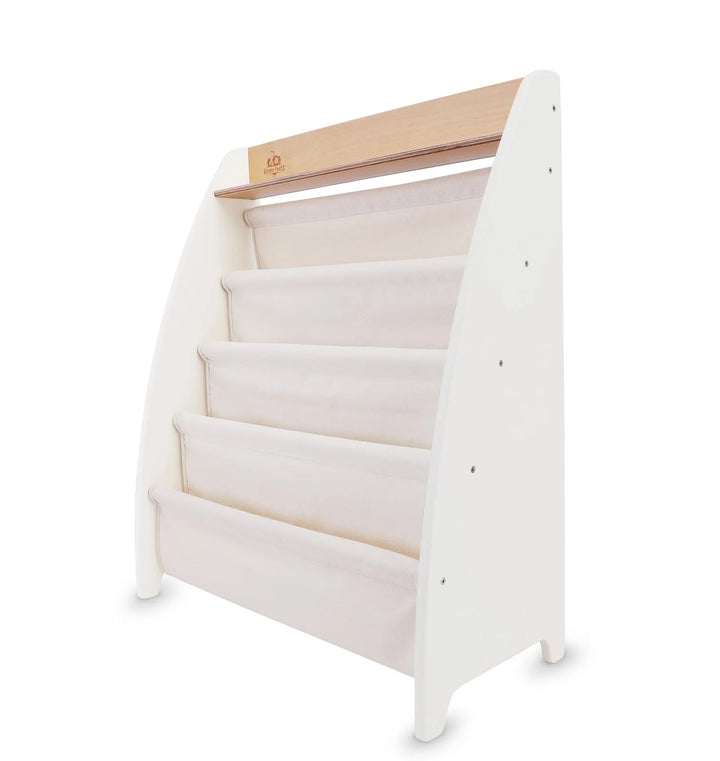 Bibliothèque étagère en tissu et en bois blanc Kinderfeets Mlle et Coco