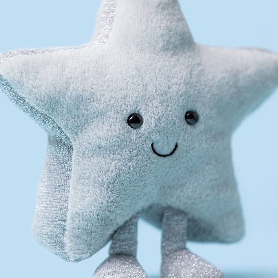 Petite Peluche de noel étoile argentée Jellycat Mlle et Coco