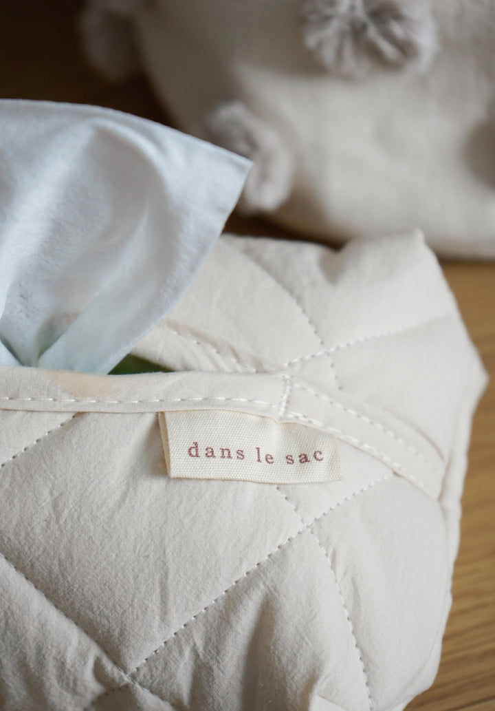 Étui à lingettes matelassé crème Dans le sac Mlle et Coco