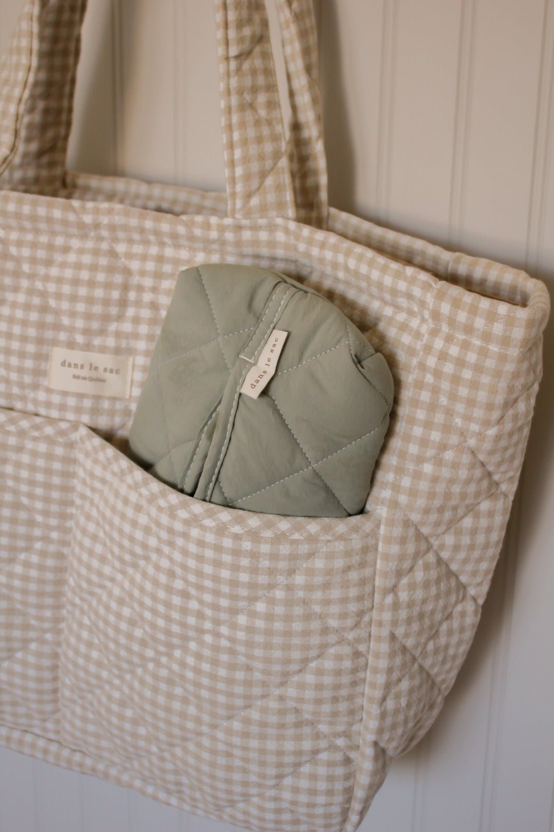 Étui à lingettes matelassé menthe Dans le sac Mlle et Coco