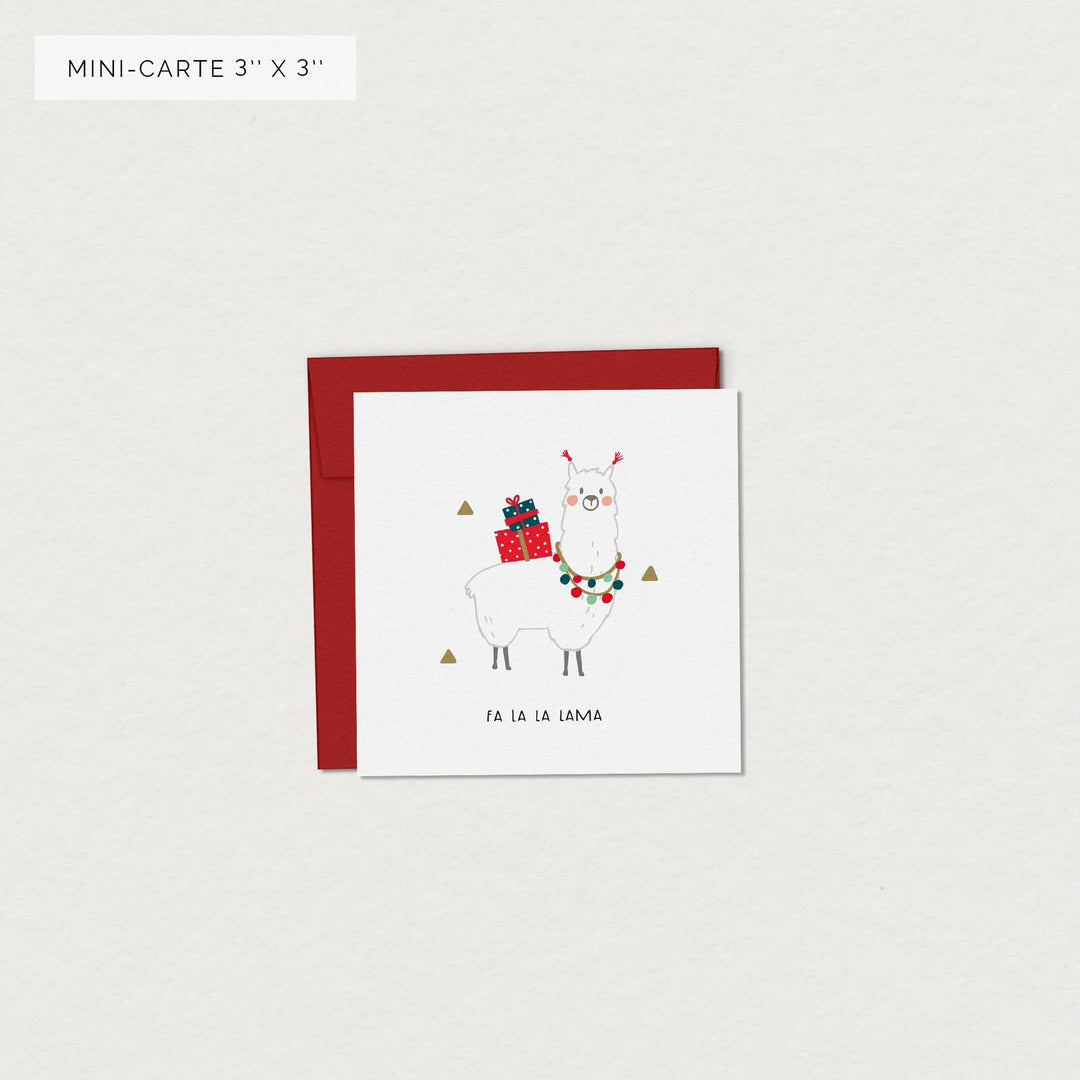 carte souhait mini falala lama Mimosa Design compagnie québécoise