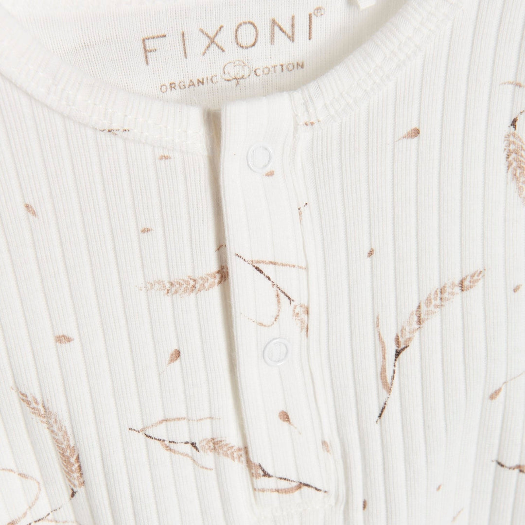 pyjama fixoni fond blanc feuillage avoine Mlle et Coco
