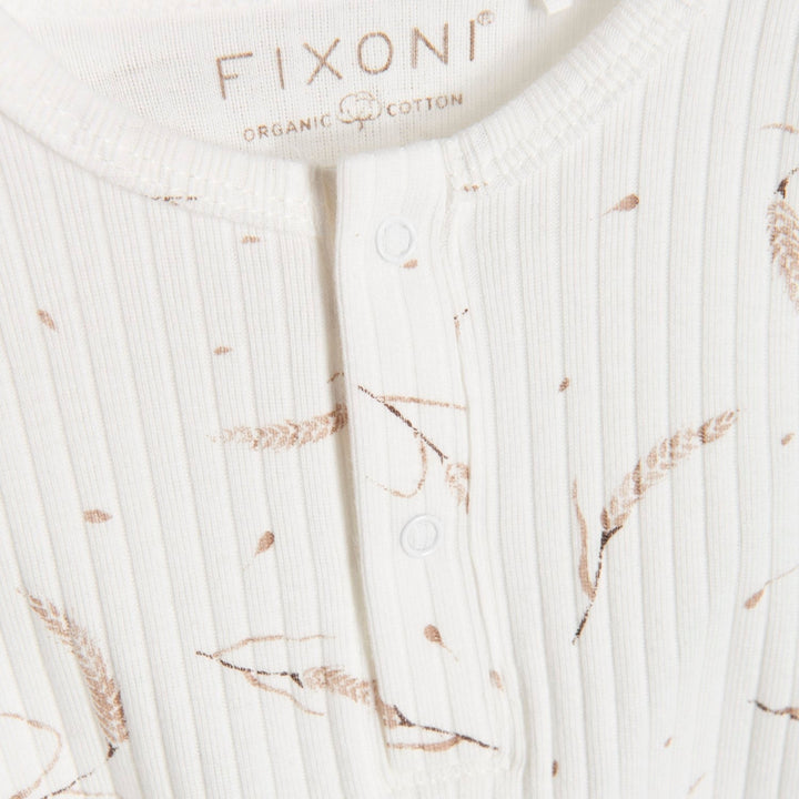 pyjama fixoni fond blanc feuillage avoine Mlle et Coco

