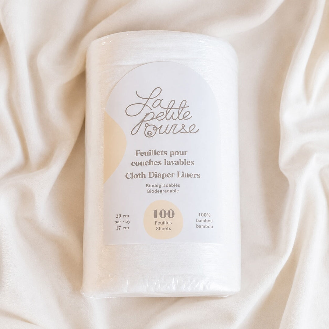 Feuillets biodégradables pour couches lavables La Petite Ourse Mlle et Coco