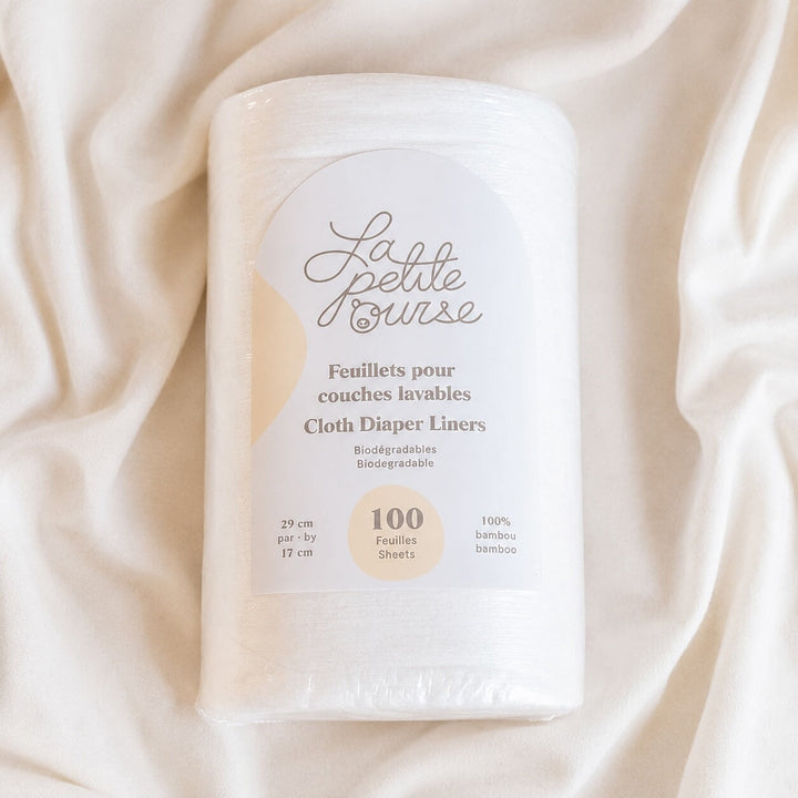 Feuillets biodégradables pour couches lavables La Petite Ourse Mlle et Coco