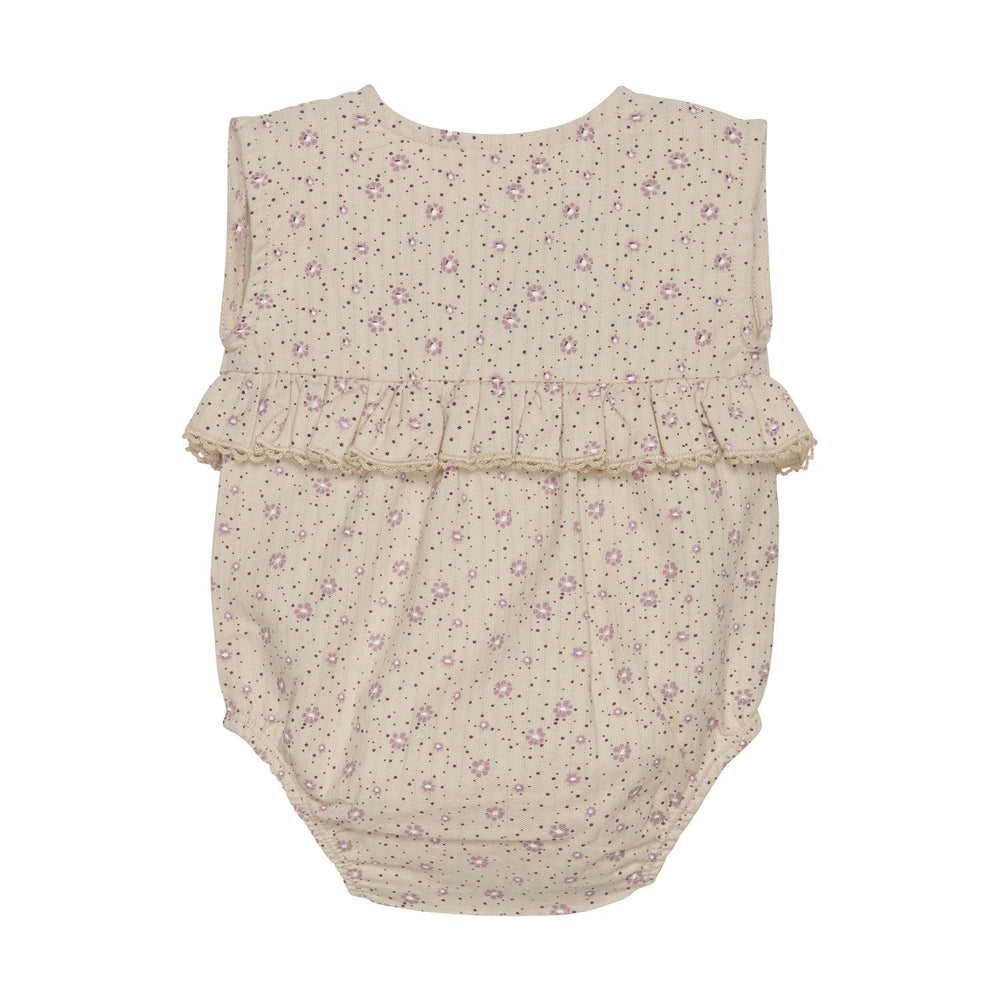 barboteuse beige fleur rose Fixoni vêtement pour bébé enfant