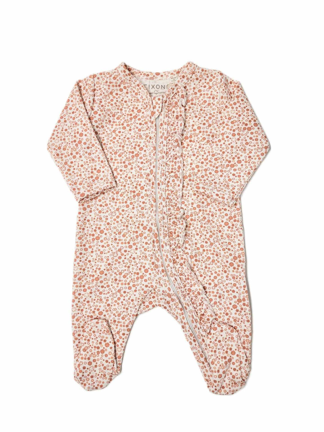 pyjama une pièce petites fleurs rose fermoir Fixoni vêtement bébé