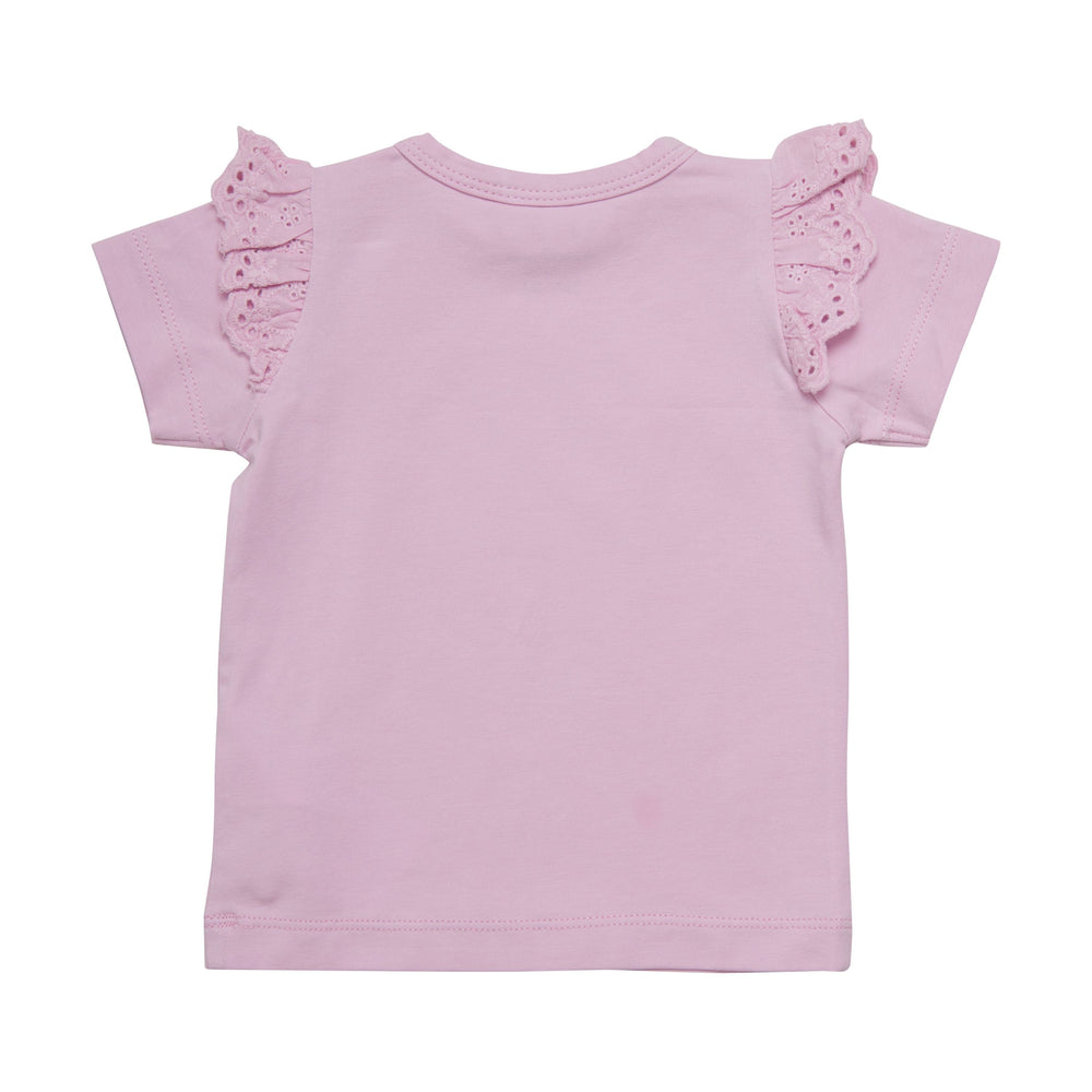 t-shirt manche courte rose lilas vêtement enfant Fixoni bébé
