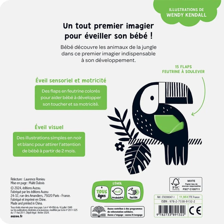 livre les animaux de la jungle premiers flap auzou