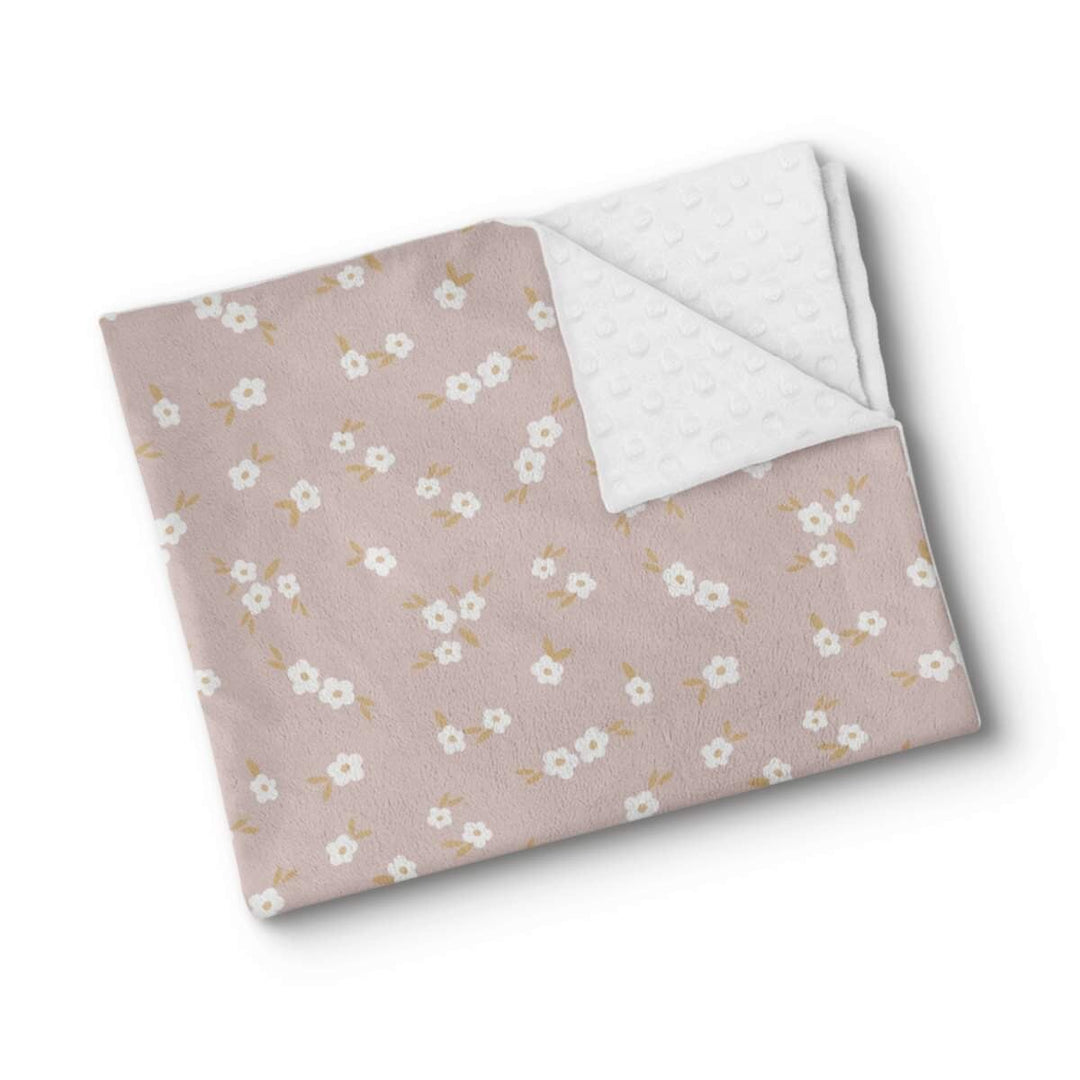 doudou minky couverture Mlle et Coco floral vieux rose boho