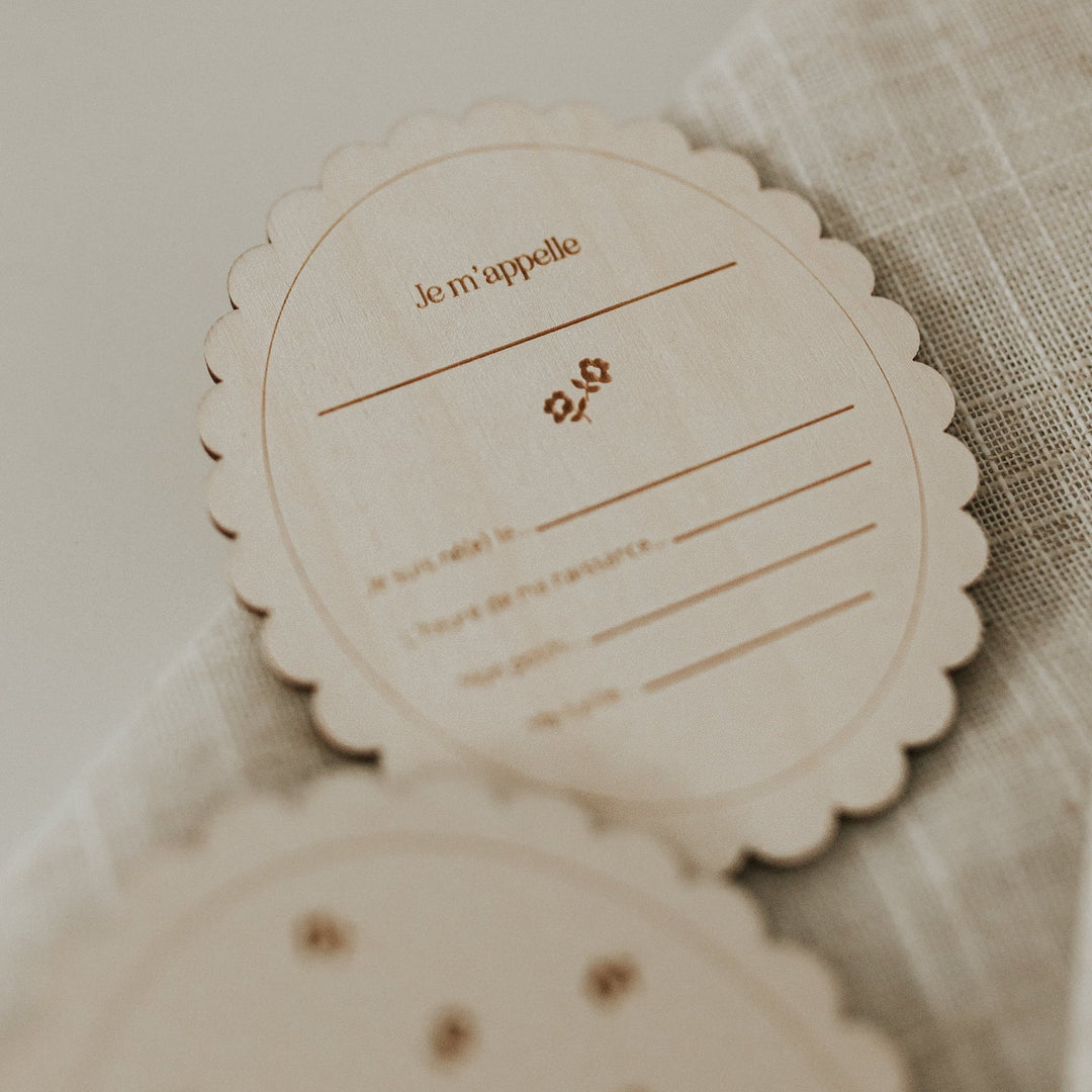 Pastille de bois Bienvenue bébé d&