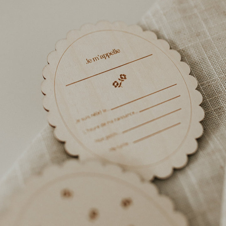 Pastille de bois Bienvenue bébé d&
