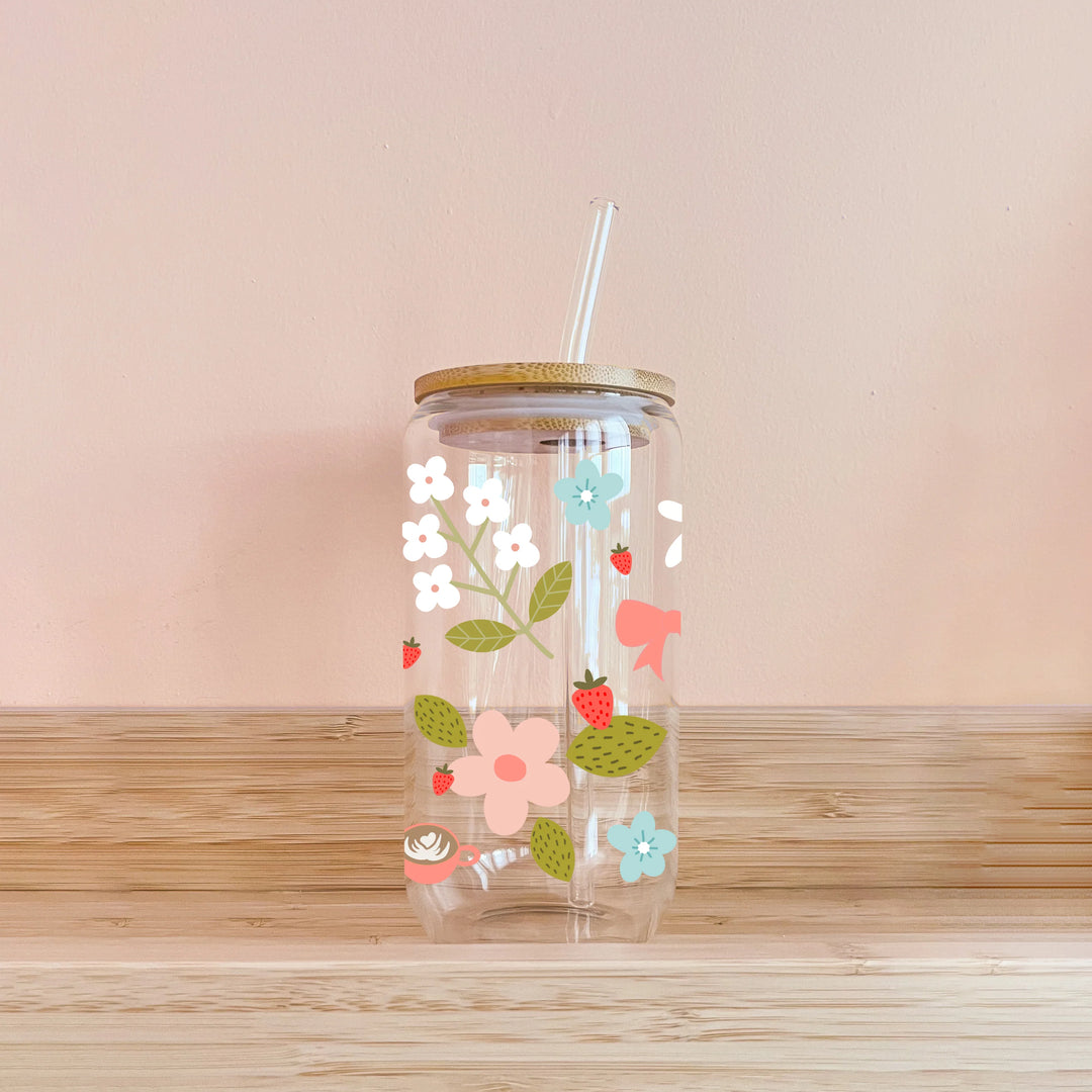 verre boho café fleurs Momy Mlle et Coco