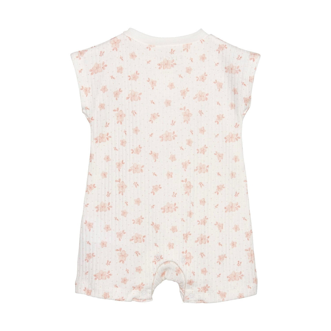 barboteuse côtelé blanc petites fleurs délicates Fixoni vêtement bébé
