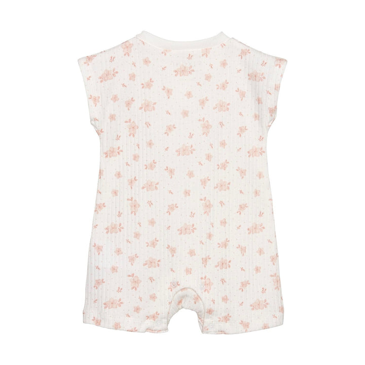 barboteuse côtelé blanc petites fleurs délicates Fixoni vêtement bébé
