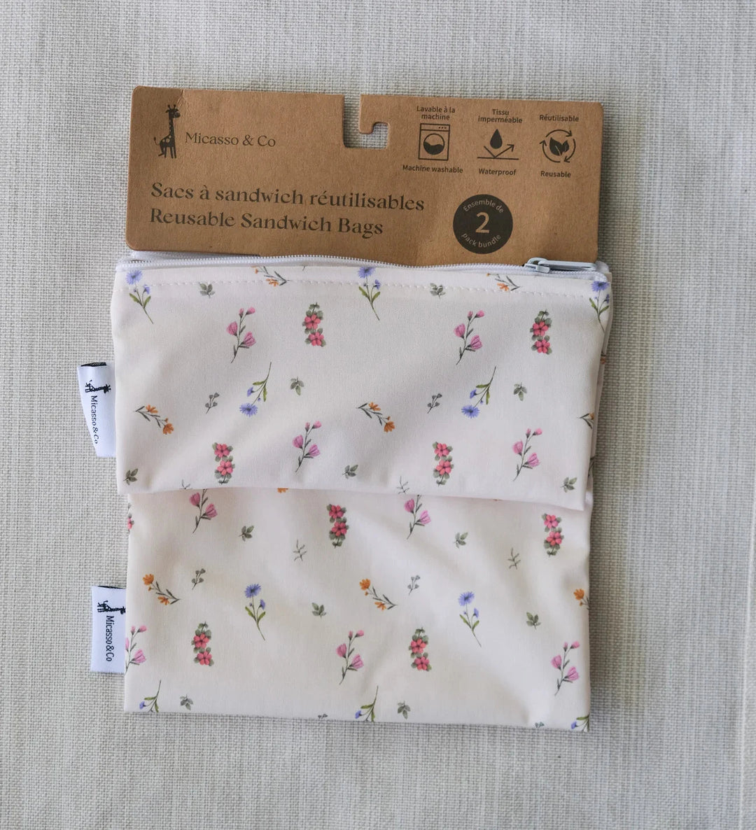 Ensemble de sac à collation (2) - Fleurs - Micasso & Co Micasso & Co 