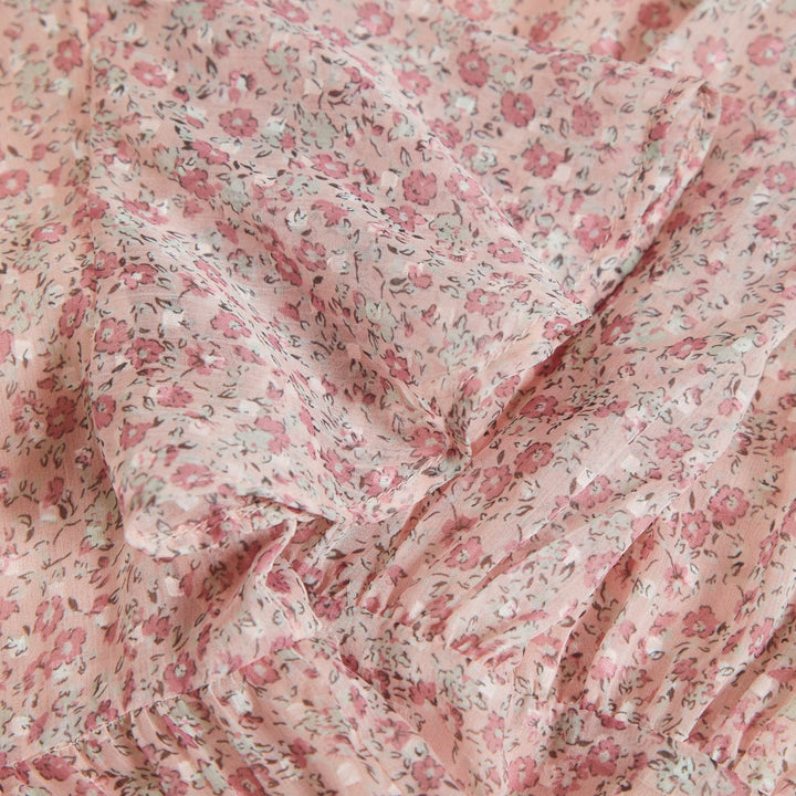 robe légère fleur rose manches courtes fleurie rose Creamie
