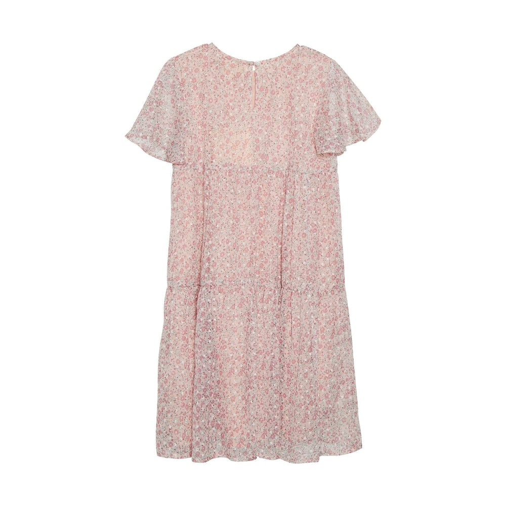 robe légère fleur rose manches courtes fleurie rose Creamie