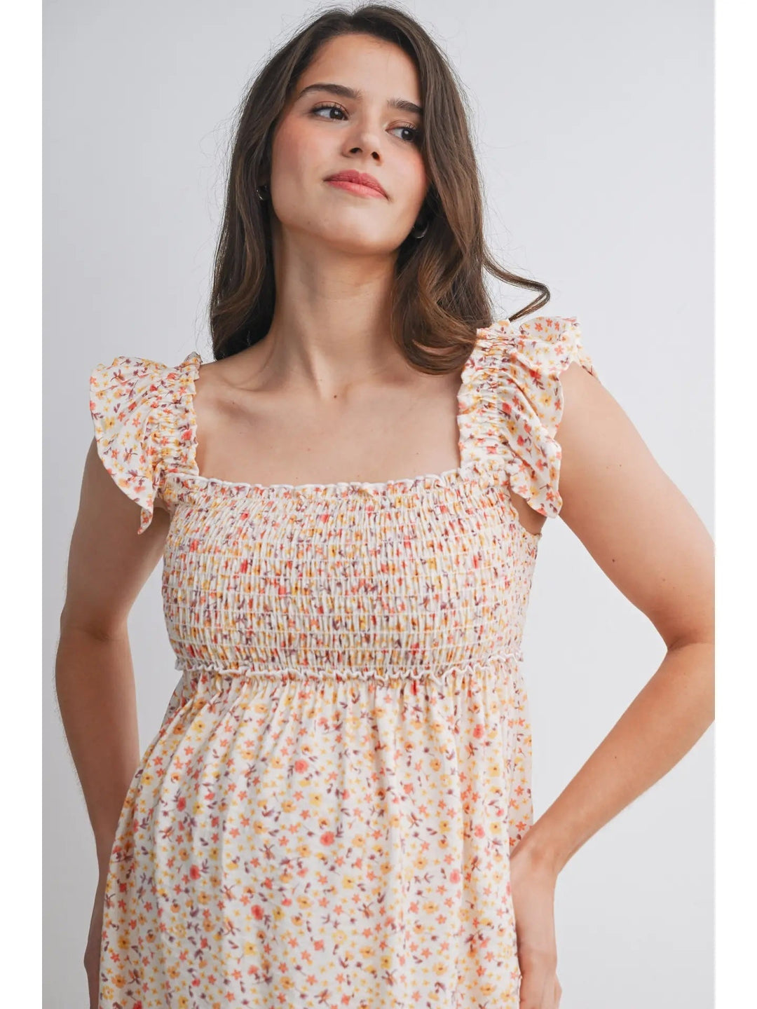 robe maternité crème floral hello miz Mlle et Coco