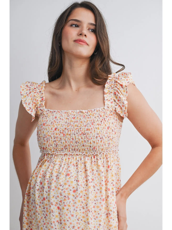 robe maternité crème floral hello miz Mlle et Coco