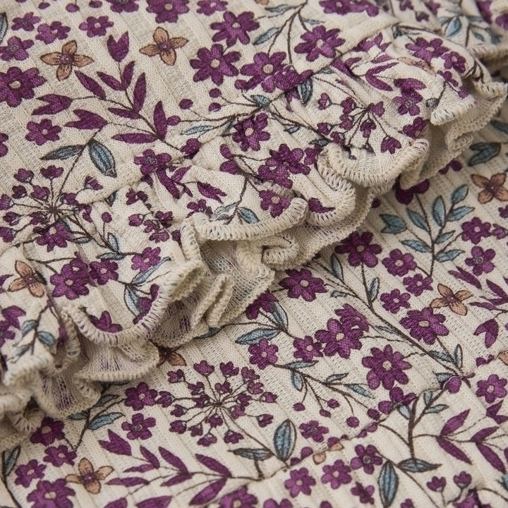 Robe manches courtes - Floral aubergine - Daily Seven Vêtements (échantillons) Daily Seven 