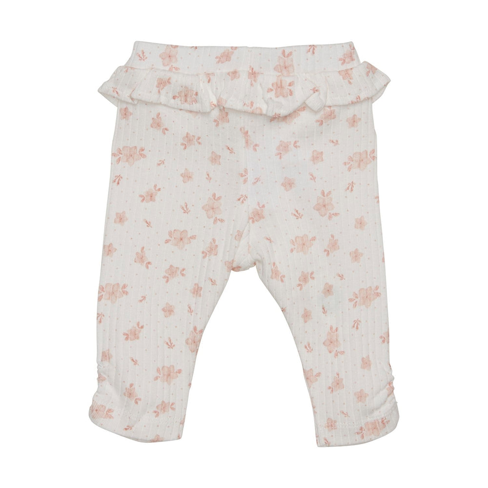legging taille élastique blanc fleur rose Fixoni vêtement bébé enfant