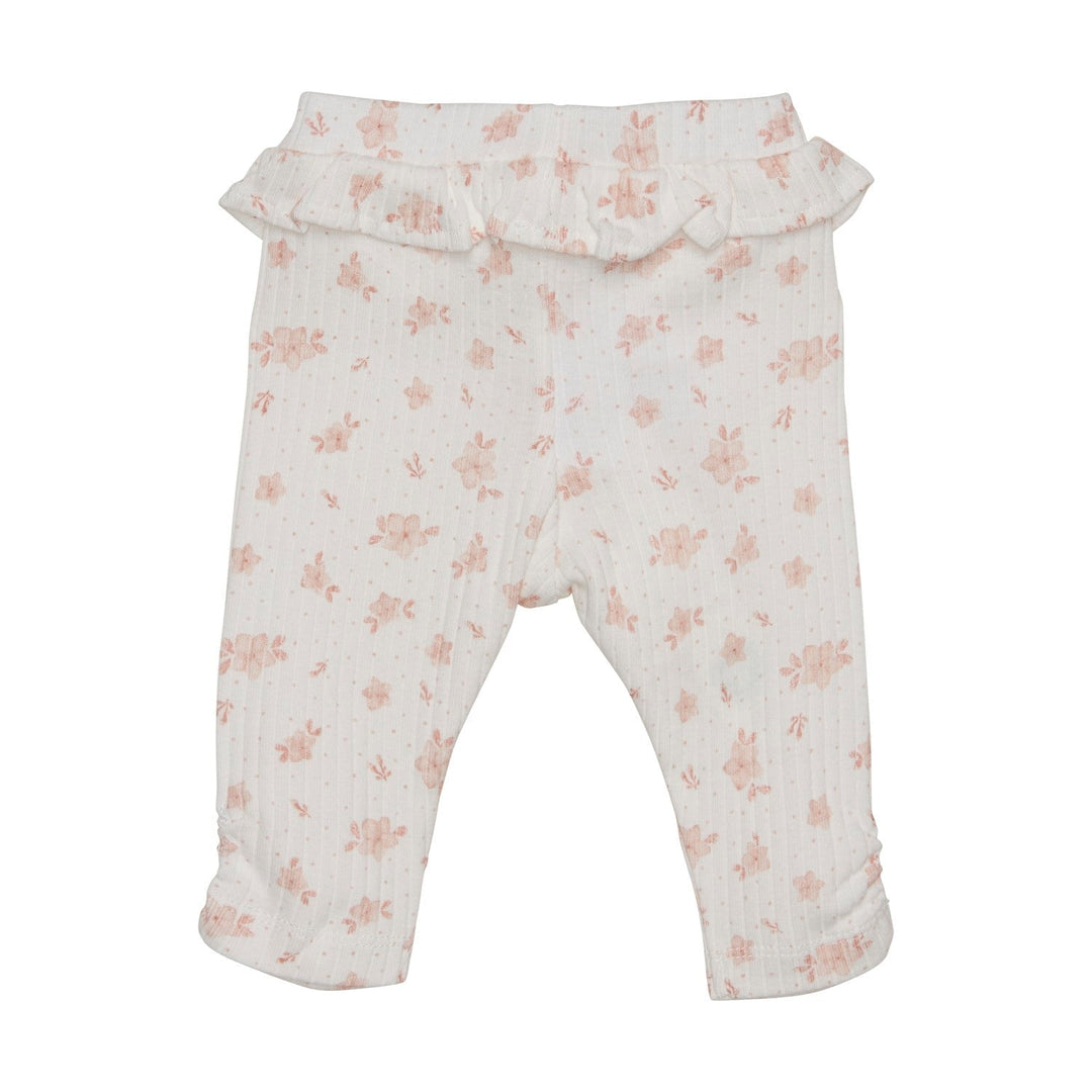 legging taille élastique blanc fleur rose Fixoni vêtement bébé enfant
