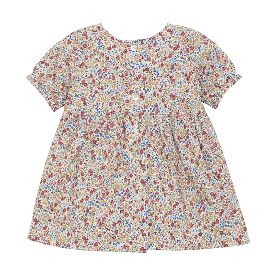 robe coton floral bleu rouge Huttelihut Mlle et Coco