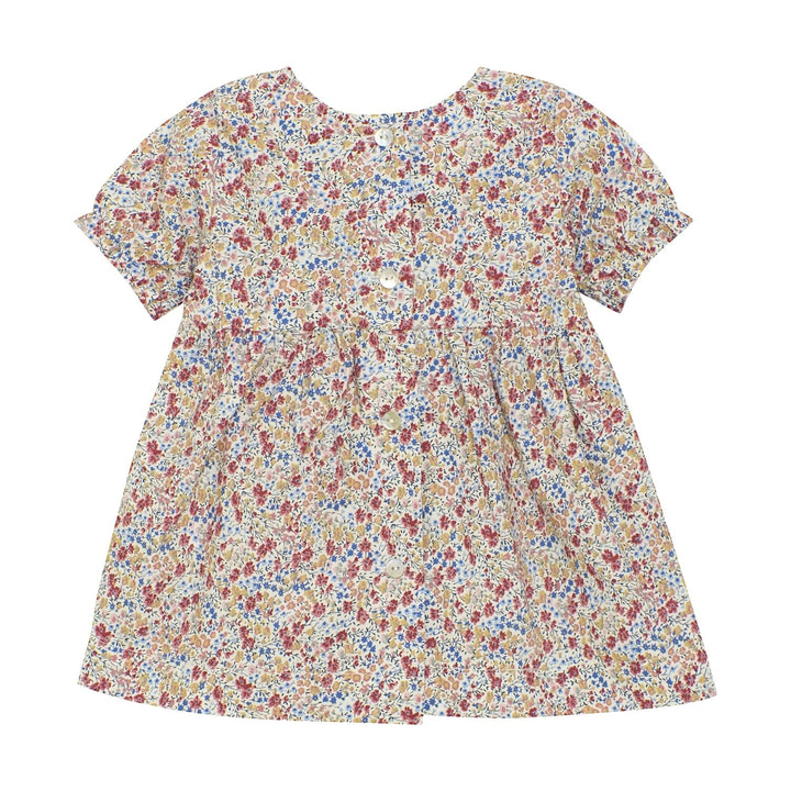 robe coton floral bleu rouge Huttelihut Mlle et Coco