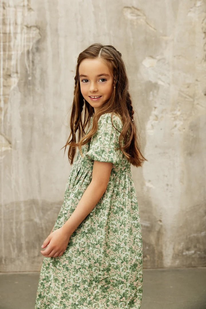 robe floral vert rose Creamie Mlle et Coco vêtement enfant