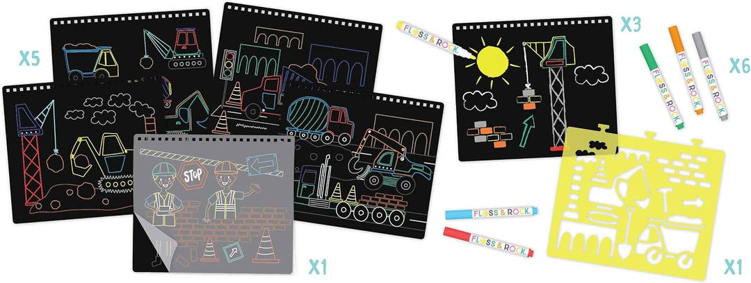 Cahier tableau noir construction Floss &amp; Rock Mlle et Coco