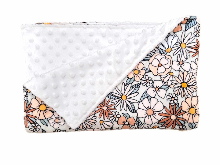 fleurs rétro sur fond sauge doudou oops compagnie québécoise