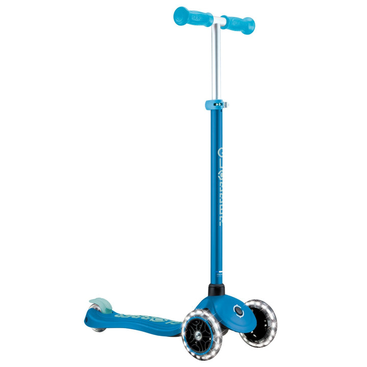 Trottinette à 3 roues phosphorescente avec lumières bleu Globber Mlle et Coco