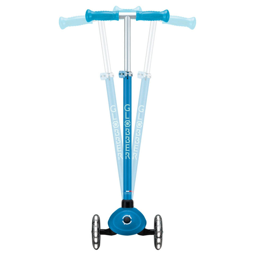 Trottinette à 3 roues phosphorescente avec lumières bleu Globber Mlle et Coco