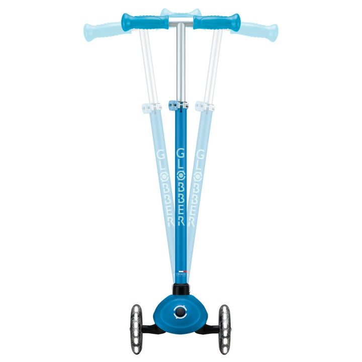 Trottinette à 3 roues phosphorescente avec lumières bleu Globber Mlle et Coco