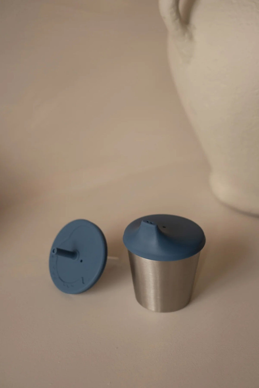 Gobelet à paille et à bec - Acier inoxydable et silicone - Micasso &amp; Co Micasso &amp; Co Bleu majestueux 