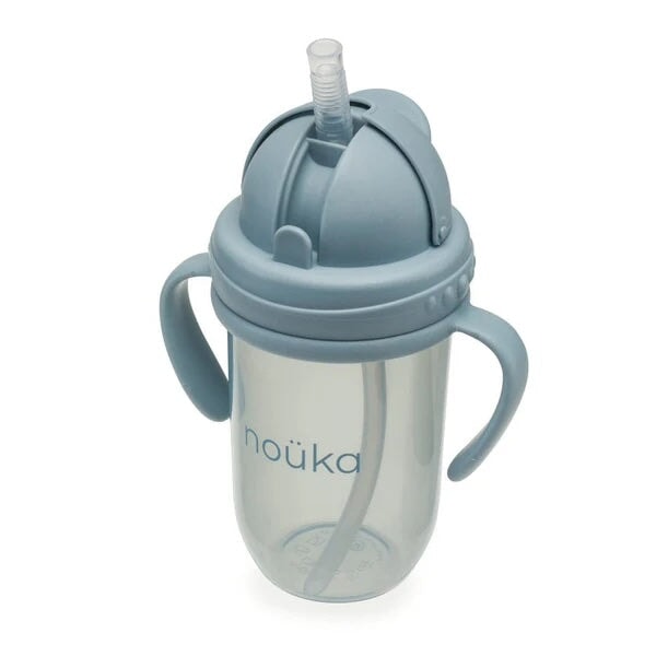 Tasse lestée anti-fuite avec paille Bleu wave Noüka Mlle et Coco