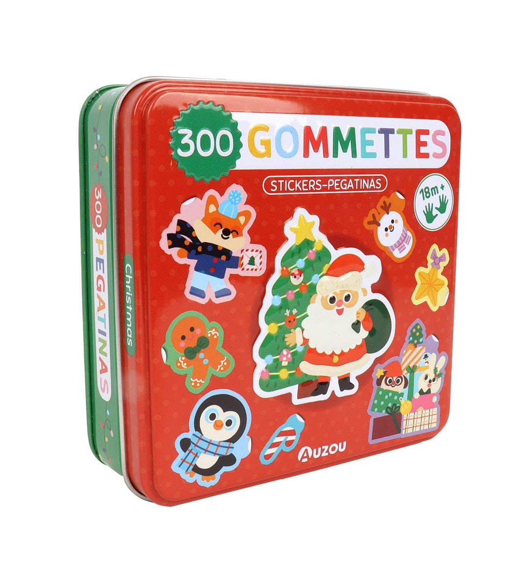 Boîte de métal de 300 gommettes de noel Auzou Mlle et Coco