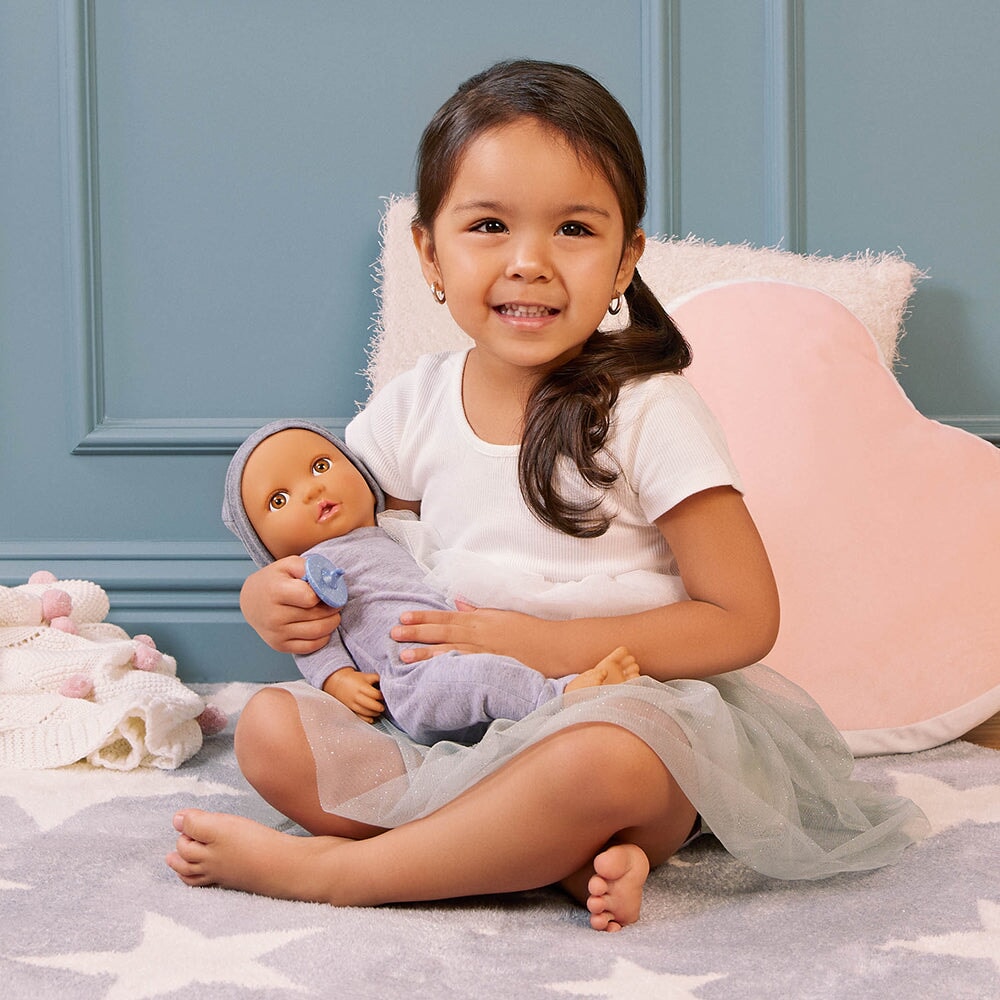 Lullababy poupée combinaison gris chapeau Mlle et Coco