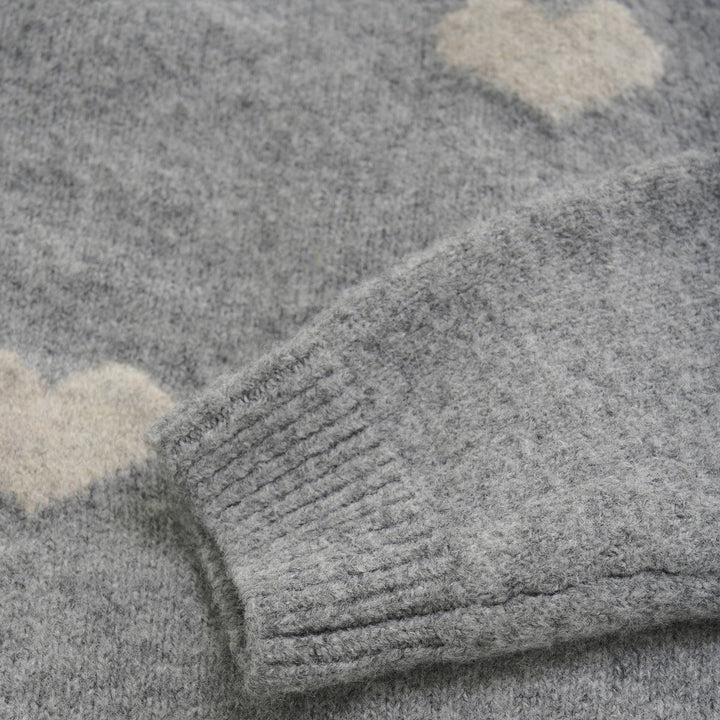 Pull gris avec coeurs blanc Daily Seven Mlle et Coco