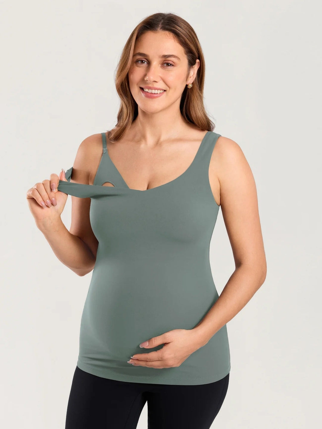 camisole maternité allaitement gris sauge Momanda Mlle et Coco